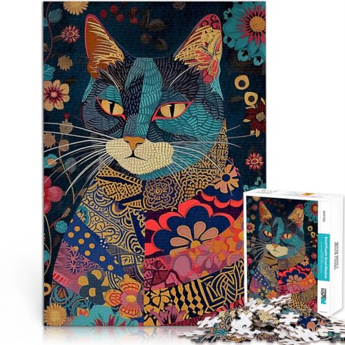 Eklektische Boho-Kätzchenkatze 2000 Teenager-Teile-Puzzle Lernspiel-Herausforderungsspielzeug Tolle Geschenke und Spielzeuge 70x100cm von SYUNFEI