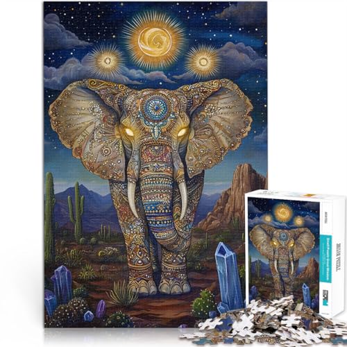 Elefantentotem 1000-teilige Puzzles für Teenager Dekomprimierendes intellektuelles Lernspielzeug Künstlersammlung, Bildende Kunst 38x26cm Elefantentotem 1000-teilige Puzzles für Teenager Dekomprimierendes intellektuelles Lernspielzeug Künstlersammlung, Bildende Kunst 38x26cm von SYUNFEI