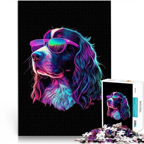 Englischer Springer Spaniel 1000-teiliges Puzzle für Erwachsene Quizspiel Lustige Aktivitäten für zu Hause, Geburtstagsgeschenk, Reisegeschenk, 38x26cm von SYUNFEI