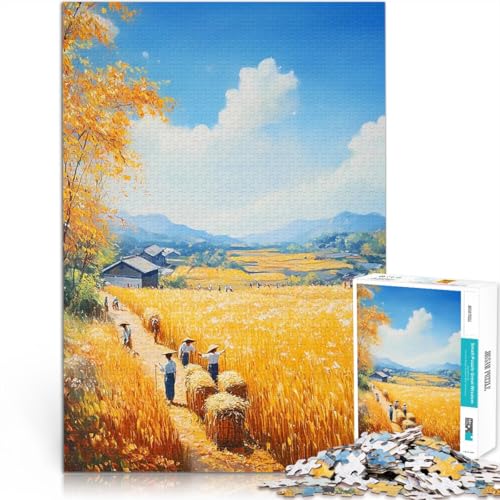 Ernte auf den Feldern Puzzle 1000 Teile für Erwachsene für Lernspiel-Herausforderungsspielzeug Geburtstagsgeschenke 38x26cm von SYUNFEI