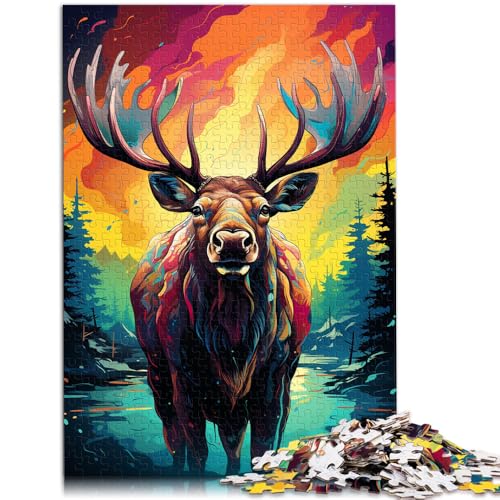 Puzzle 1000 Teile für Erwachsene, Malen, Elch, Lernspielzeug, Stressabbau, schwierige Herausforderung, 50 x 75 cm, für 14-Jährige Puzzle 1000 Teile für Erwachsene, Malen, Elch, Lernspielzeug, Stressabbau, schwierige Herausforderung, 50 x 75 cm, für 14-Jährige von SYUNFEI