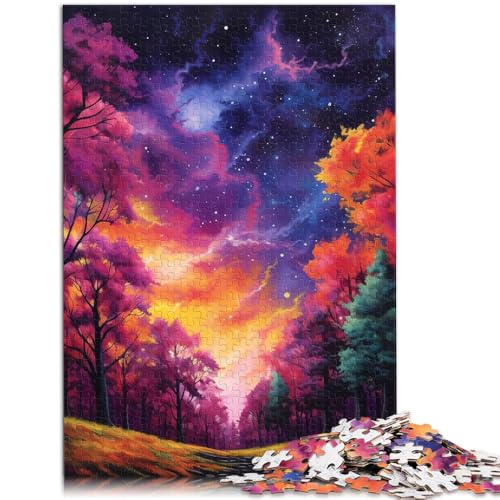 2000-teiliges Puzzle für Erwachsene, „Roter Himmel im Wald“, Quizspiel, 27,56 x 39,37 Zoll, tolles Geschenk für Spiele für Teenager ab 14 Jahren von SYUNFEI