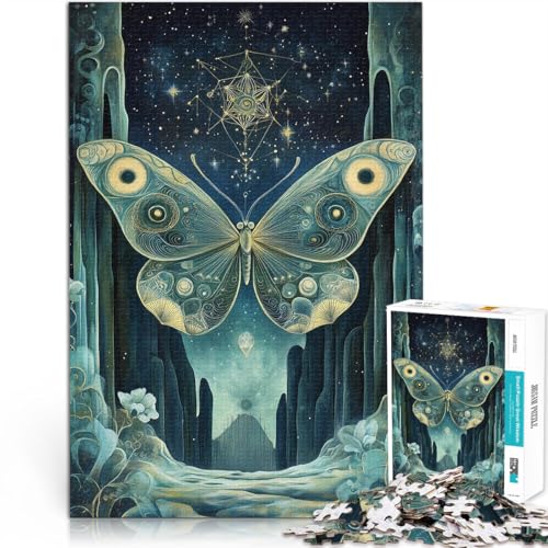 Fantasie-Schmetterlingstotem Puzzle 1000 Teile für Erwachsene Denkspiel mit vollständig ineinander greifenden, zufällig geformten Teilen 38x26cm Fantasie-Schmetterlingstotem Puzzle 1000 Teile für Erwachsene Denkspiel mit vollständig ineinander greifenden, zufällig geformten Teilen 38x26cm von SYUNFEI