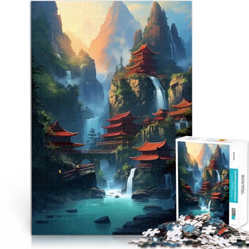 Fantasielandschaft Teenager 1000-teiliges Puzzle Dekomprimierendes intellektuelles Lernspielzeug Tolle Geschenke und Spielzeuge 38x26cm von SYUNFEI