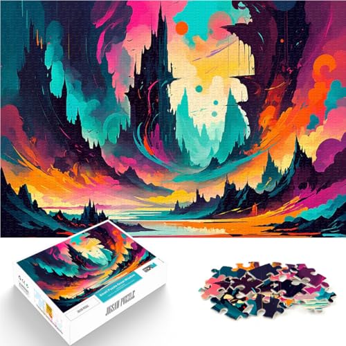 Fantasielandschaft mit Schloss 1000-teilige Puzzles für Erwachsene Quizspiel mit vollständig ineinander greifenden, zufällig geformten Teilen 38x26cm Fantasielandschaft mit Schloss 1000-teilige Puzzles für Erwachsene Quizspiel mit vollständig ineinander greifenden, zufällig geformten Teilen 38x26cm von SYUNFEI