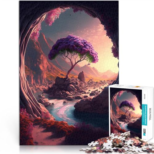 Fantasielandschaftskunst 1000 Teenager-Teile-Puzzle Geschenke zum Suchbegriff: Herausfordernde Spiele Heimdekoration 38x26cm von SYUNFEI