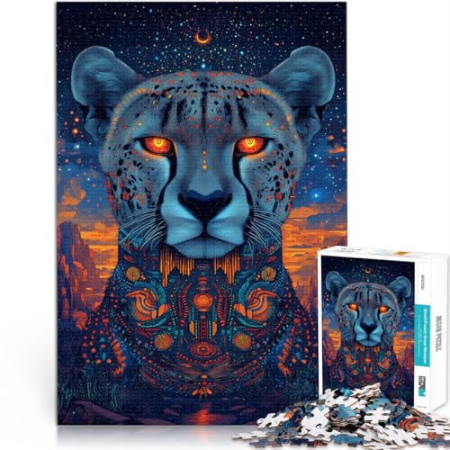 Fantasy-Geparden-Kunst 1000-teiliges Puzzle für Erwachsene Spielspielzeug Heimdekoration Spielzeug 38x26cm Fantasy-Geparden-Kunst 1000-teiliges Puzzle für Erwachsene Spielspielzeug Heimdekoration Spielzeug 38x26cm von SYUNFEI