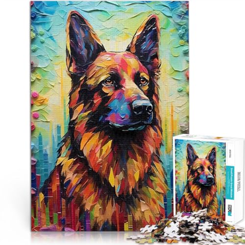 Farbe des Deutschen Schäferhundes Puzzle für Erwachsene, 1000 Teile Denkspiel Jedes Stück ist einzigartig – Anspruchsvolles Familienspiel 38x26cm von SYUNFEI