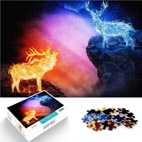 Feuer gegen Wasserhirsch 1000-teilige Puzzles für Teenager Herausfordernd Schwierig Wanddekoration Einzigartige Geburtstags 38x26cm Feuer gegen Wasserhirsch 1000-teilige Puzzles für Teenager Herausfordernd Schwierig Wanddekoration Einzigartige Geburtstags 38x26cm von SYUNFEI