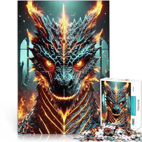 Feuriges Drachenporträt Puzzle 2000 Teile für Teenager Spielzeug Lernspiele Stressabbau Angebot als Geschenk für die ganze Familie 70x100cm von SYUNFEI