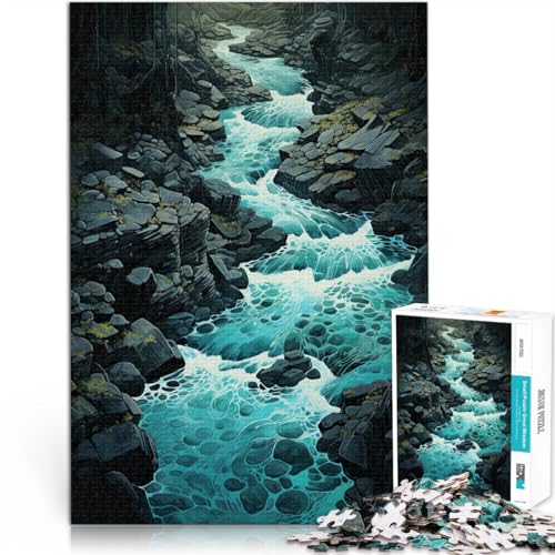 Flusslandschaftskunst Puzzle für Erwachsene, 1000 Teile Spielzeug-Intellektuelles Spiel Geeignet für die Schreibtischdekoration 38x26cm von SYUNFEI