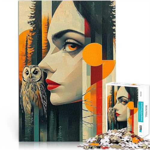 Frau und Eule im Wald 2000-teilige Puzzles für Erwachsene Spielzeug-Intellektuelles Spiel Geeignet für die Schreibtischdekoration 70x100cm Frau und Eule im Wald 2000-teilige Puzzles für Erwachsene Spielzeug-Intellektuelles Spiel Geeignet für die Schreibtischdekoration 70x100cm von SYUNFEI