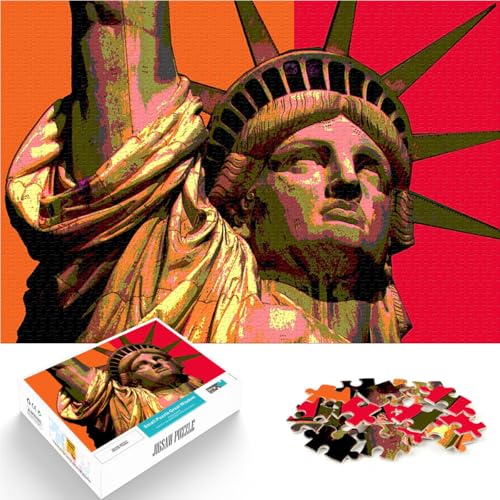 Freiheitsstatue New York Puzzle für Erwachsene mit 1000 Teilen Für Familienspaß Jedes Stück ist einzigartig – Anspruchsvolles Familienspiel 38x26cm von SYUNFEI