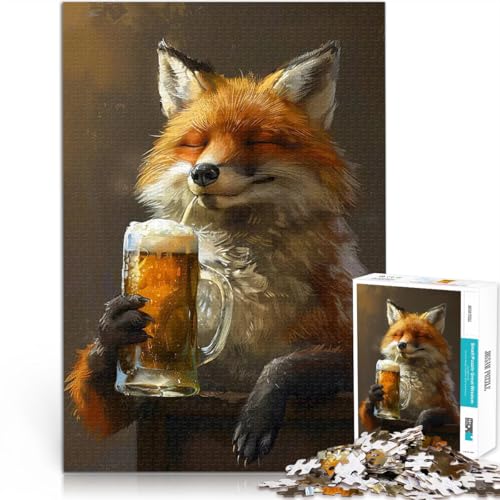 Fuchs trinkt Bier 2000-Teile-Puzzle für Erwachsene Geschenke zum Suchbegriff: Herausfordernde Spiele Geburtstagsgeschenk 70x100cm von SYUNFEI