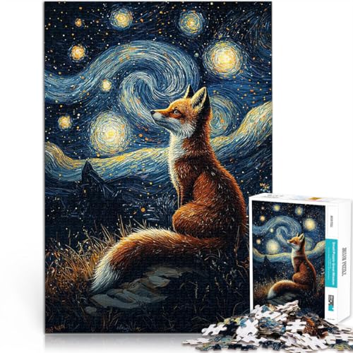 Fuchs unter der Sternennacht Puzzle 1000 Teile für Teenager Denkspiel mit vollständig ineinander greifenden, zufällig geformten Teilen 38x26cm Fuchs unter der Sternennacht Puzzle 1000 Teile für Teenager Denkspiel mit vollständig ineinander greifenden, zufällig geformten Teilen 38x26cm von SYUNFEI