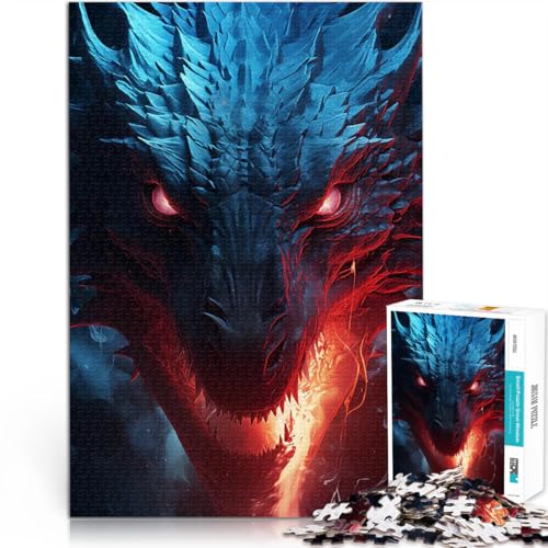 Gefährlicher Drache Teenager-Puzzles 1000 Teile Gehirnintelligenz-Herausforderung süchtig machendes Spielzeug Kunstwerk Geschenk 38x26cm von SYUNFEI