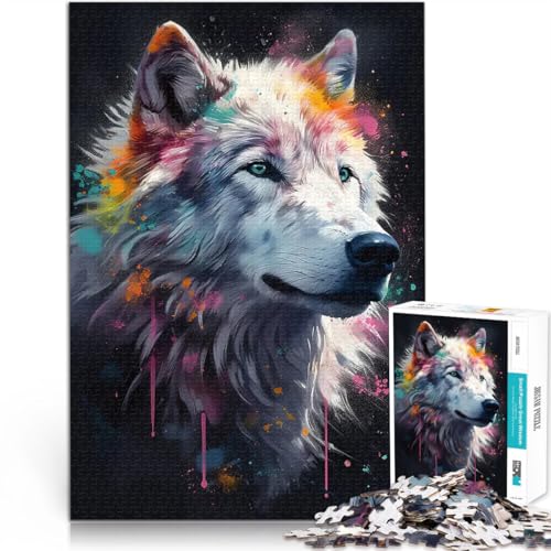 Gemälde eines arktischen Wolfes 2000-teilige Puzzles für Erwachsene Herausforderndes Spiel Geburtstagsgeschenke 70x100cm von SYUNFEI