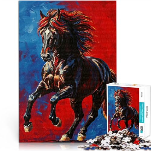 Gemälde eines schwarzen Pferdes Teenager 1000-teiliges Puzzle Quizspiel Jedes Stück ist einzigartig – Anspruchsvolles Familienspiel 38x26cm Gemälde eines schwarzen Pferdes Teenager 1000-teiliges Puzzle Quizspiel Jedes Stück ist einzigartig – Anspruchsvolles Familienspiel 38x26cm von SYUNFEI