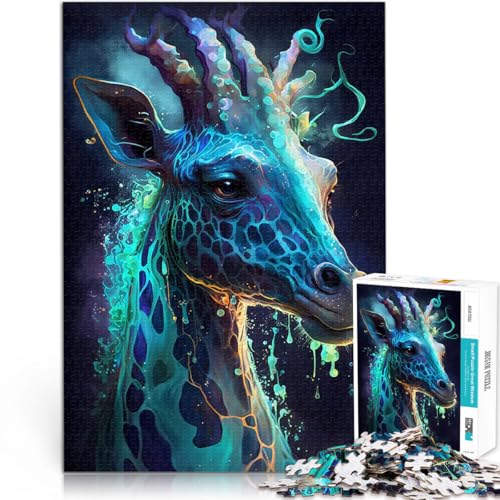 Giraffe Modisch Teenager 1000-teiliges Puzzle Helfen Sie dem Gehirn, süchtig machende Spielzeuge zu trainieren, um Geduld zu entwickeln Geburtstagsgeschenk 38x26cm von SYUNFEI