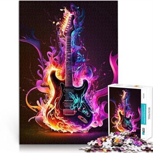 Gitarrenfeuer 1000-teiliges Puzzle für Teenager Gehirnintelligenz-Herausforderung süchtig machendes Spielzeug für Heimdekoration 38x26cm Gitarrenfeuer 1000-teiliges Puzzle für Teenager Gehirnintelligenz-Herausforderung süchtig machendes Spielzeug für Heimdekoration 38x26cm von SYUNFEI