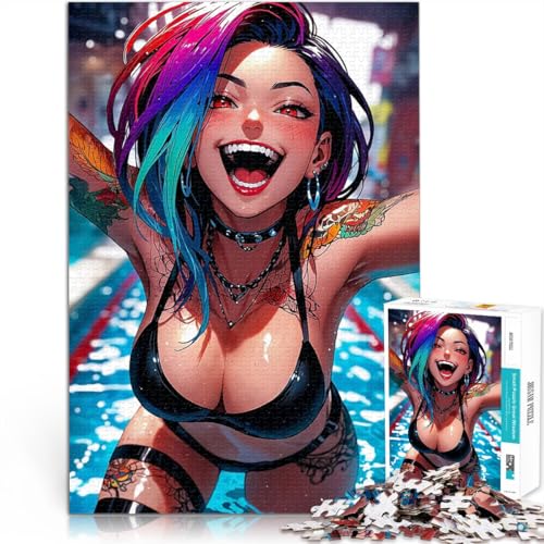 Glückliches Anime-Mädchen im Pool 2000-teilige Puzzles für Teenager Mustermontage mit vollständig ineinander greifenden, zufällig geformten Teilen 70x100cm Glückliches Anime-Mädchen im Pool 2000-teilige Puzzles für Teenager Mustermontage mit vollständig ineinander greifenden, zufällig geformten Teilen 70x100cm von SYUNFEI
