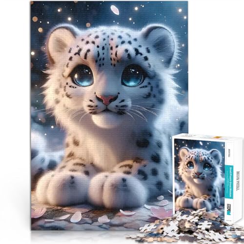 Glückseliger Schneeleopard 1000-teiliges Puzzle für Erwachsene Schwierig Schwer mit vollständig ineinander greifenden, zufällig geformten Teilen 38x26cm Glückseliger Schneeleopard 1000-teiliges Puzzle für Erwachsene Schwierig Schwer mit vollständig ineinander greifenden, zufällig geformten Teilen 38x26cm von SYUNFEI