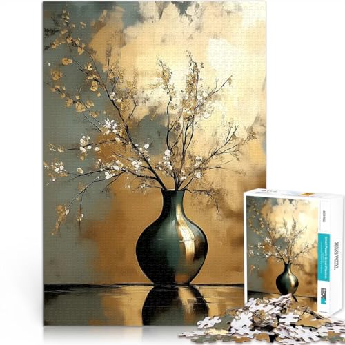Goldene Eleganz 1000-teilige Puzzles für Teenager Anspruchsvoll, Aber lustig und humorvoll Geeignet für die Schreibtischdekoration 38x26cm von SYUNFEI