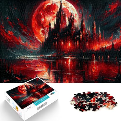 Gotische Burg unter Blutmond Puzzle 1000 Teile für Jugendliche Denkspiel Jedes Stück ist einzigartig – Anspruchsvolles Familienspiel 38x26cm Gotische Burg unter Blutmond Puzzle 1000 Teile für Jugendliche Denkspiel Jedes Stück ist einzigartig – Anspruchsvolles Familienspiel 38x26cm von SYUNFEI
