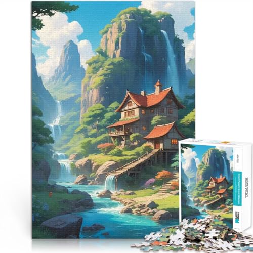 Haus und Wasserfall im Ghibli-Anime-Stil 2000-teiliges Puzzle für Teenager Herausforderndes Spiel Kunstwerk Geschenk 70x100cm Haus und Wasserfall im Ghibli-Anime-Stil 2000-teiliges Puzzle für Teenager Herausforderndes Spiel Kunstwerk Geschenk 70x100cm von SYUNFEI