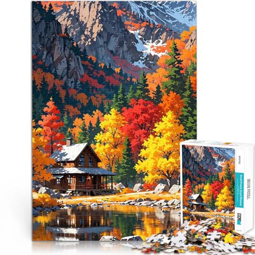 Herbsthütte am See 2000-teiliges Puzzle für Erwachsene Schwierig und herausfordernd mit vollständig ineinander greifenden, zufällig geformten Teilen 70x100cm Herbsthütte am See 2000-teiliges Puzzle für Erwachsene Schwierig und herausfordernd mit vollständig ineinander greifenden, zufällig geformten Teilen 70x100cm von SYUNFEI