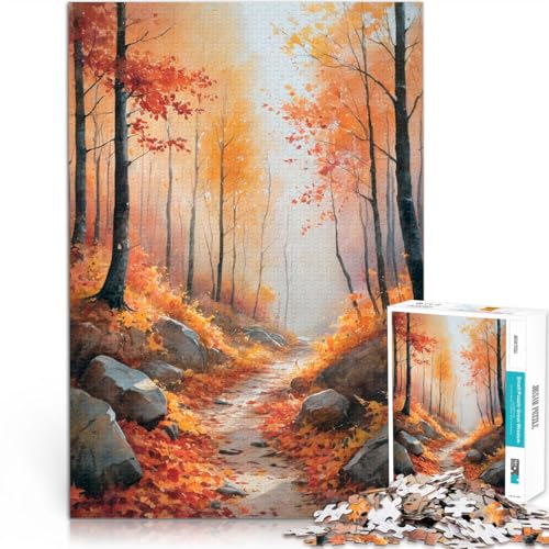 Herbstlicher Waldweg 1000-teilige Puzzles für Erwachsene Spielzeug für die ganze Familie einzigartiges Herausforderungsspiel 38x26cm Herbstlicher Waldweg 1000-teilige Puzzles für Erwachsene Spielzeug für die ganze Familie einzigartiges Herausforderungsspiel 38x26cm von SYUNFEI