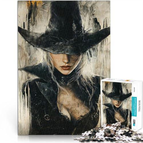 Hexe Teenager 1000 Teile Puzzle Gehirnintelligenz-Herausforderung süchtig machendes Spielzeug Heimdekoration Spielzeug 38x26cm von SYUNFEI