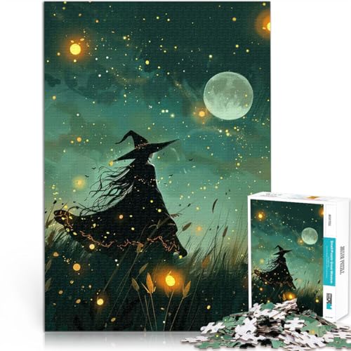 Hexe unter Glühwürmchen Puzzle 2000 Teile für Erwachsene Lernspiele DIY Spielzeug Jedes Stück ist einzigartig – Anspruchsvolles Familienspiel 70x100cm von SYUNFEI