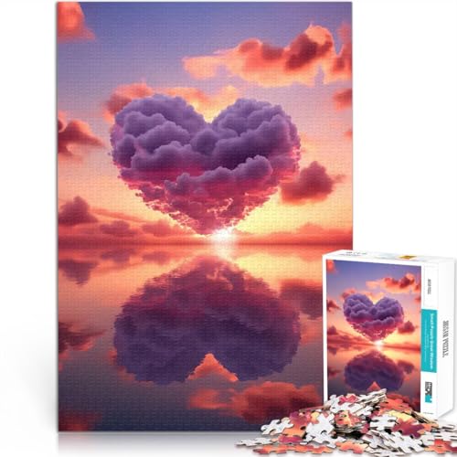 Himmlisches Herz 1000-teilige Puzzles für Teenager Geschenke zum Suchbegriff: Herausfordernde Spiele Kunstwerk Geschenk 38x26cm von SYUNFEI