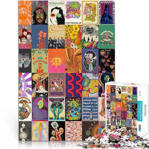 Hippie-Patchwork-Kunst - 副本 1000-teiliges Puzzle für Teenager Schwierig Schwer Wanddekoration Einzigartige Geburtstags 38x26cm Hippie-Patchwork-Kunst - 副本 1000-teiliges Puzzle für Teenager Schwierig Schwer Wanddekoration Einzigartige Geburtstags 38x26cm von SYUNFEI