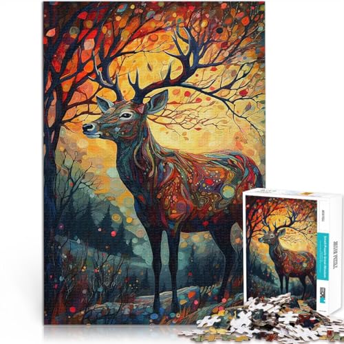 Hirsch Sonnenuntergang 2 Teenager 2000-teiliges Puzzle Spielzeug Lernspiele Stressabbau Geburtstagsgeschenk, Geschenke, Wandkunst 70x100cm von SYUNFEI