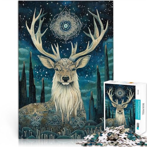 Hirschtotem 1000-teiliges Puzzle für Erwachsene Gehirnintelligenz-Herausforderung süchtig machendes Spielzeug Geburtstagsgeschenk 38x26cm von SYUNFEI