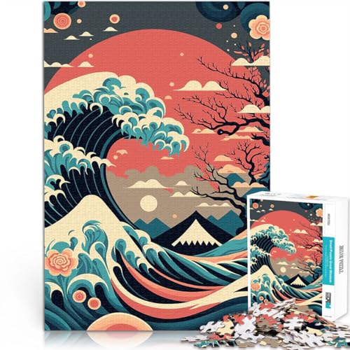 Japanischer Stil 1000-teiliges Puzzle für Erwachsene Trainieren Sie Ihr Gehirn und Ihre Hände Heimdekoration Spielzeug 38x26cm von SYUNFEI