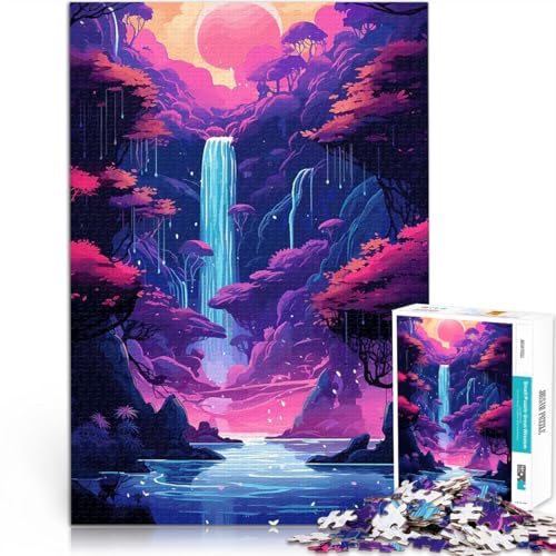 Japanischer Wasserfall Puzzle 1000 Teile für Erwachsene Pädagogisches Spielzeug zum Stressabbau Geburtstagsgeschenke 38x26cm von SYUNFEI