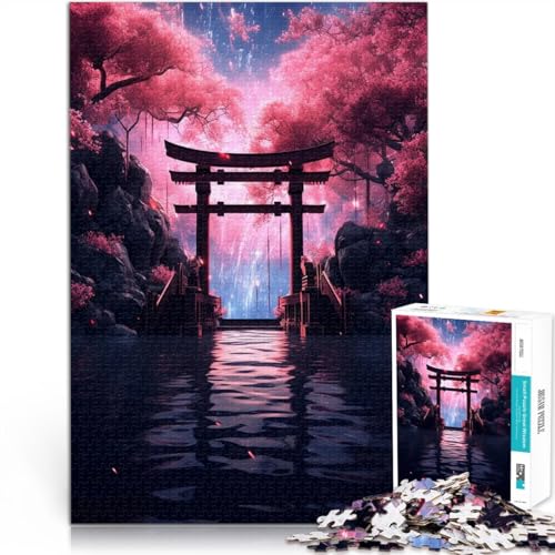 Japanisches Tor 1000-teilige Puzzles für Teenager Dekomprimierendes intellektuelles Lernspielzeug Geschenke für Freunde und Familie 38x26cm von SYUNFEI