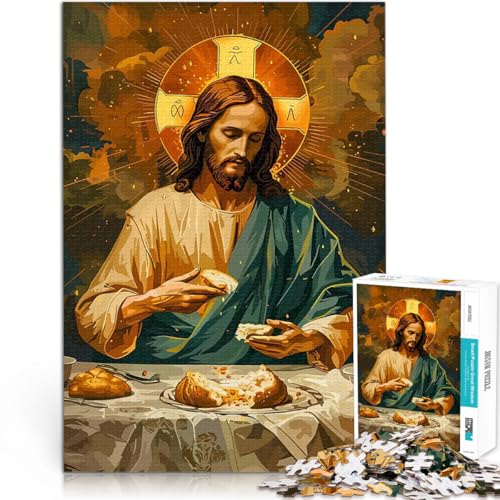 Jesus bricht das Brot 1000-teilige Puzzles für Erwachsene Spiele Spielzeug Geschenk mit vollständig ineinander greifenden, zufällig geformten Teilen 38x26cm Jesus bricht das Brot 1000-teilige Puzzles für Erwachsene Spiele Spielzeug Geschenk mit vollständig ineinander greifenden, zufällig geformten Teilen 38x26cm von SYUNFEI