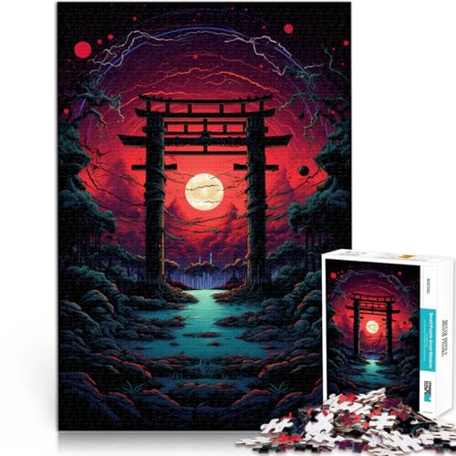 Puzzle 1000 Teile für Erwachsene Japanisches Torii-Tor-Denkspiel 10,27 Zoll x 14,96 Zoll Weihnachtswunschliste mit Weihnachtsmann von SYUNFEI