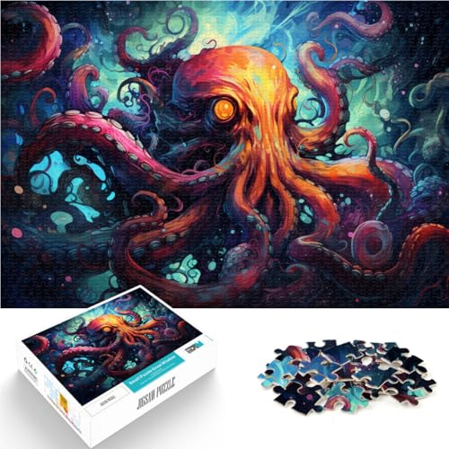 Puzzle 1000 Teile für Erwachsene Octopus Art Lernspiel Challenge Toy Lernspiel für Geburtstag, Weihnachten 10,27 Zoll x 14,96 Zoll von SYUNFEI