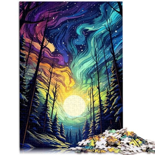 Puzzle für Erwachsene mit 1000 Teilen, Aurora Borealis, Denksportaufgabe für die Wanddekoration, einzigartige Geburtstags, 26x38cm von SYUNFEI
