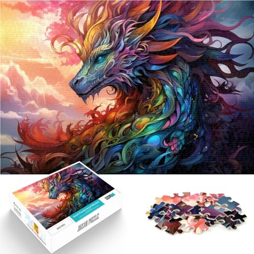Puzzle für Erwachsene, 1000 Teile, Drachenkopf, Denkspiel, 26 x 38cm, Heimkunstdekor, für Teenager ab 14 Jahren von SYUNFEI