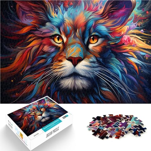 1000-teiliges Puzzle für Erwachsene. Bizarres buntes Katzenspiel, Spielzeug Tolle Geschenke und Spielzeuge. 10,27 x 14,96 Zoll von SYUNFEI
