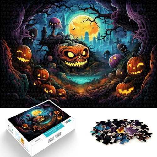 Puzzle für Erwachsene, 1000 Teile, Kürbisschädel, Spielspielzeug, Heimdekoration, 10,27 x 14,96 Zoll, Geeignet für Jugendliche ab 14 Jahren von SYUNFEI