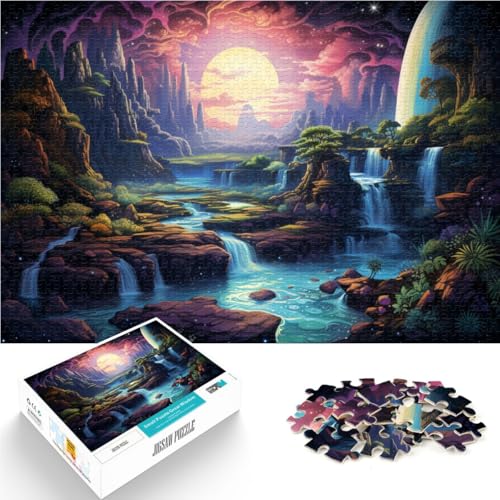 Puzzle für Erwachsene mit 1000 Teilen, Wasserfall, Denkspiel, 26 x 38cm, Lernspiel für Geburtstag, Weihnachten, für Teenager ab 14 Jahren von SYUNFEI