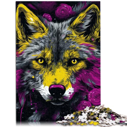 Puzzle für Erwachsene, 1000 Teile, Psychedelic Art Wolf, Lernspielzeug, Familienspiele, Geeignet für Paare, 10,27 Zoll x 14,96 Zoll von SYUNFEI