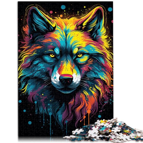 Puzzle für Erwachsene, 1000 Teile, Farbmalerei, Wolf, als Puzzle-Geschenk, 10,27 x 14,96 Zoll, Familienspiel, Stressabbau, schwieriges Herausforderungspuzzle Puzzle für Erwachsene, 1000 Teile, Farbmalerei, Wolf, als Puzzle-Geschenk, 10,27 x 14,96 Zoll, Familienspiel, Stressabbau, schwieriges Herausforderungspuzzle von SYUNFEI